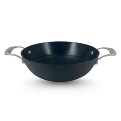 Black Eisen Cast Iron Kadhai With Steel Handel