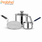 Elara Luxe Tri-Ply Cookware Combo - Roti Tawa, Mini Coffee Warmer & I.B Milkpot
