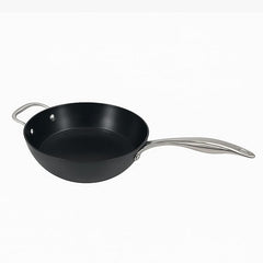 Black Eisen Cast Iron  Wok With Steel Handel