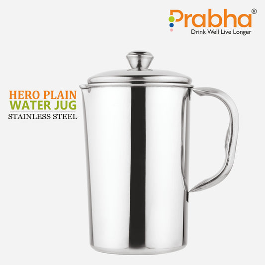 Stainless Steel Plain Hero Water Jug With Lid And Handle Capacity 2.3 L