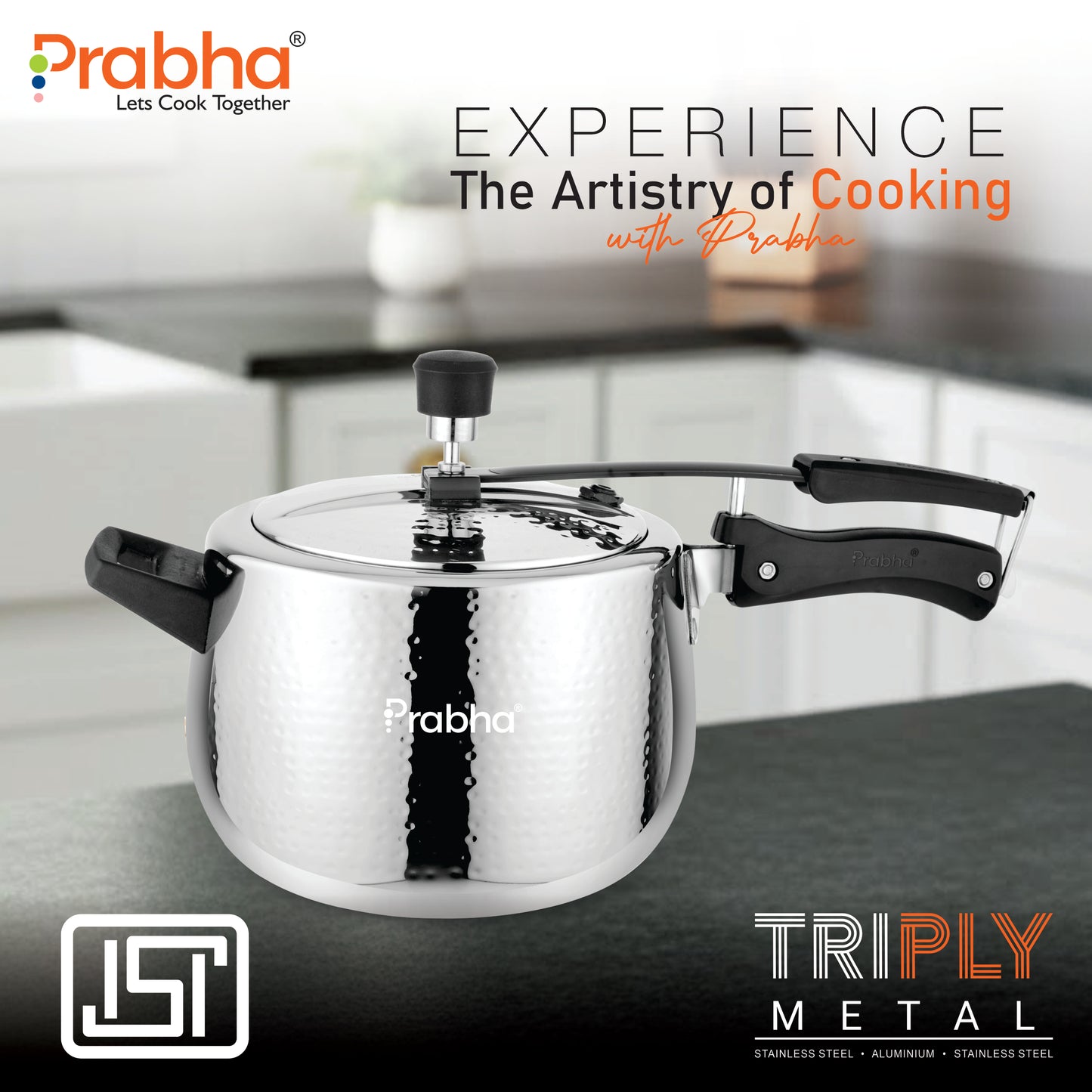 Prochef Curve Triply Pressure Cooker Hammered