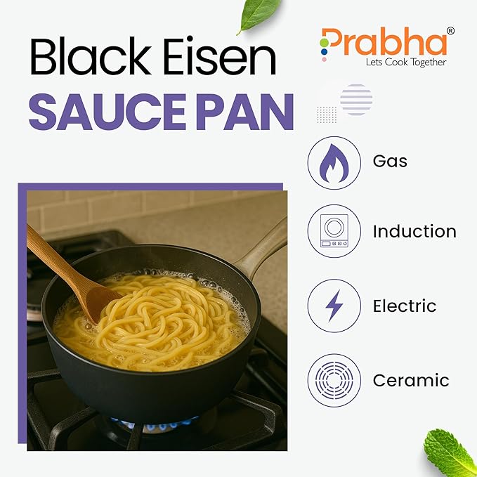 Black Eisen Cast Iron  Saucepan With Steel Handel