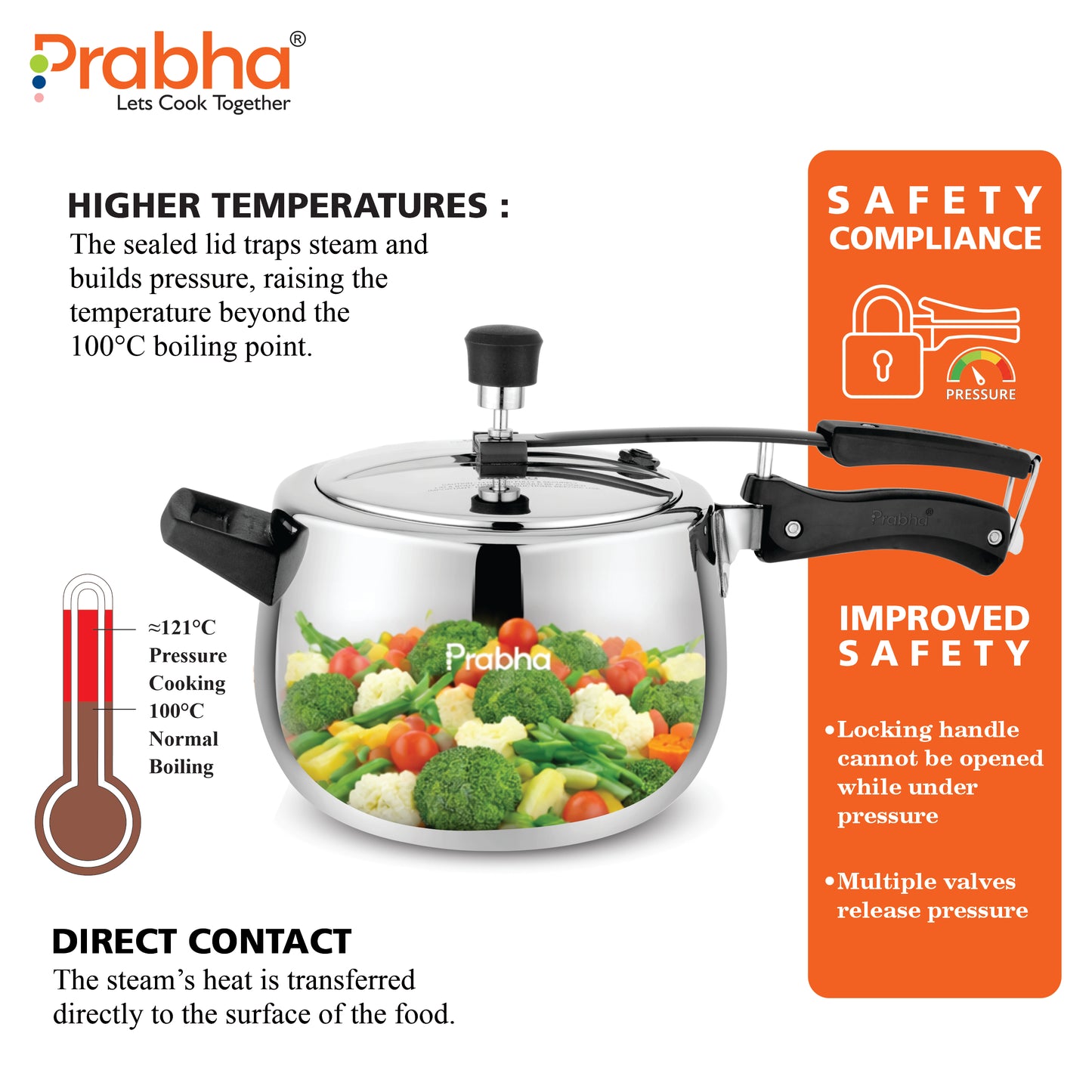 Prochef Curve Triply Pressure Cooker Hammered