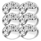 Prabha Stainless Steel Round Lunch Dinner Plate, Bhojan Thali with Round Extra Deep Compartments, Silver Color, 5 in 1 Compartment Plate, for Home, Restaurants, Canteen, Hotels, and Bhandara Also