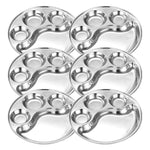 Load image into Gallery viewer, Prabha Stainless Steel Round Lunch Dinner Plate, Bhojan Thali with Round Extra Deep Compartments, Silver Color, 5 in 1 Compartment Plate, for Home, Restaurants, Canteen, Hotels, and Bhandara Also
