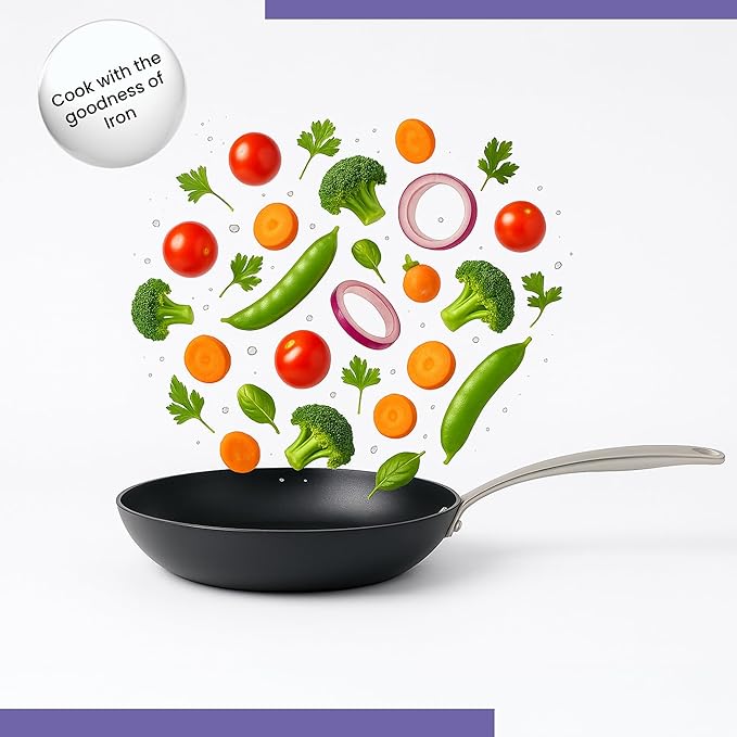 Black Eisen Cast Iron Frypan With Steel Handel