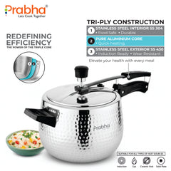 Prochef Curve Triply Pressure Cooker Hammered