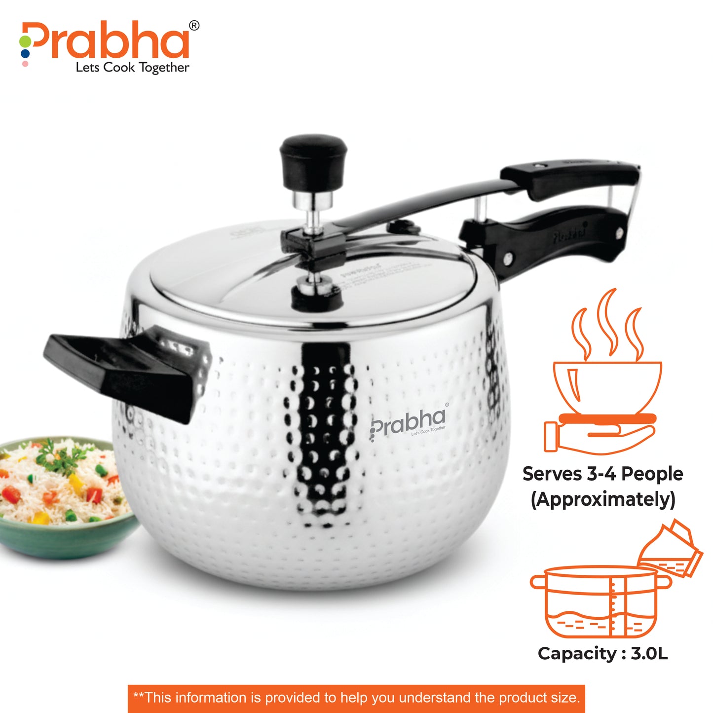 Prochef Curve Triply Pressure Cooker Hammered