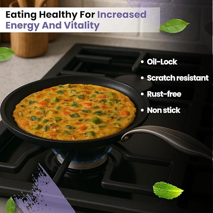 Black Eisen Cast Iron Dosa Tawa With Steel Handel
