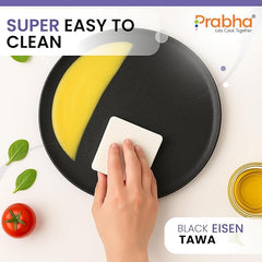Black Eisen Cast Iron Roti Tawa With Steel Handel
