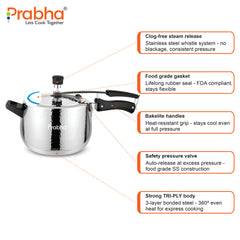 Prochef Curve Triply Pressure Cooker Hammered