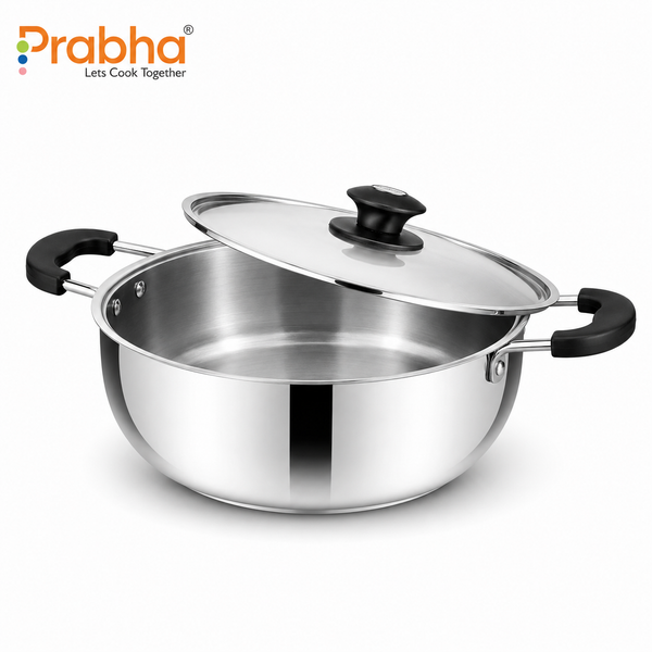 Rio IB Kadhai with Steel Lid Induction Friendly Cookpot
