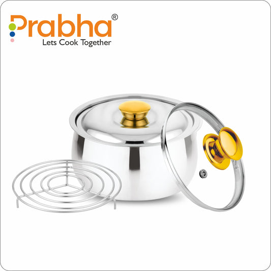 Annapurna Casserole Belly With Steel & Glass Lid