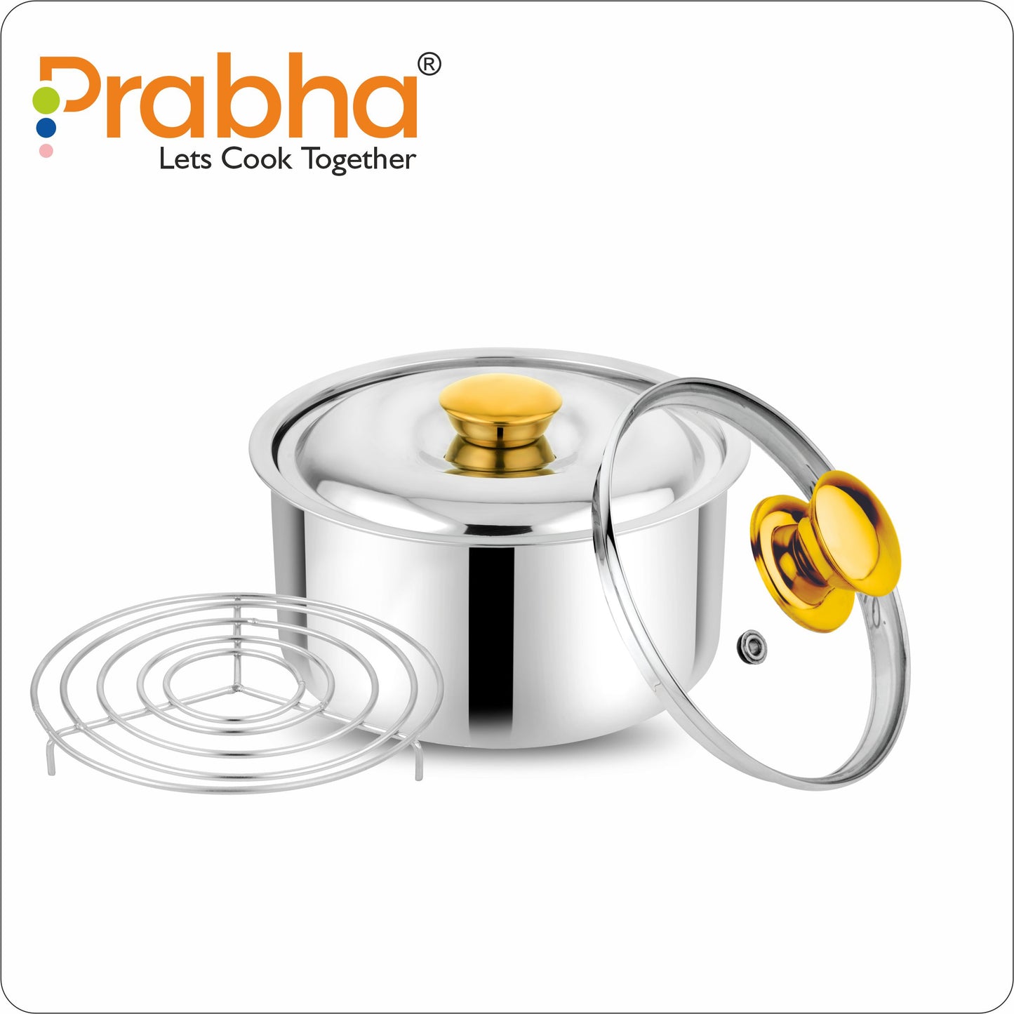 Annapurna Casserole Plain With Steel & Glass Lid