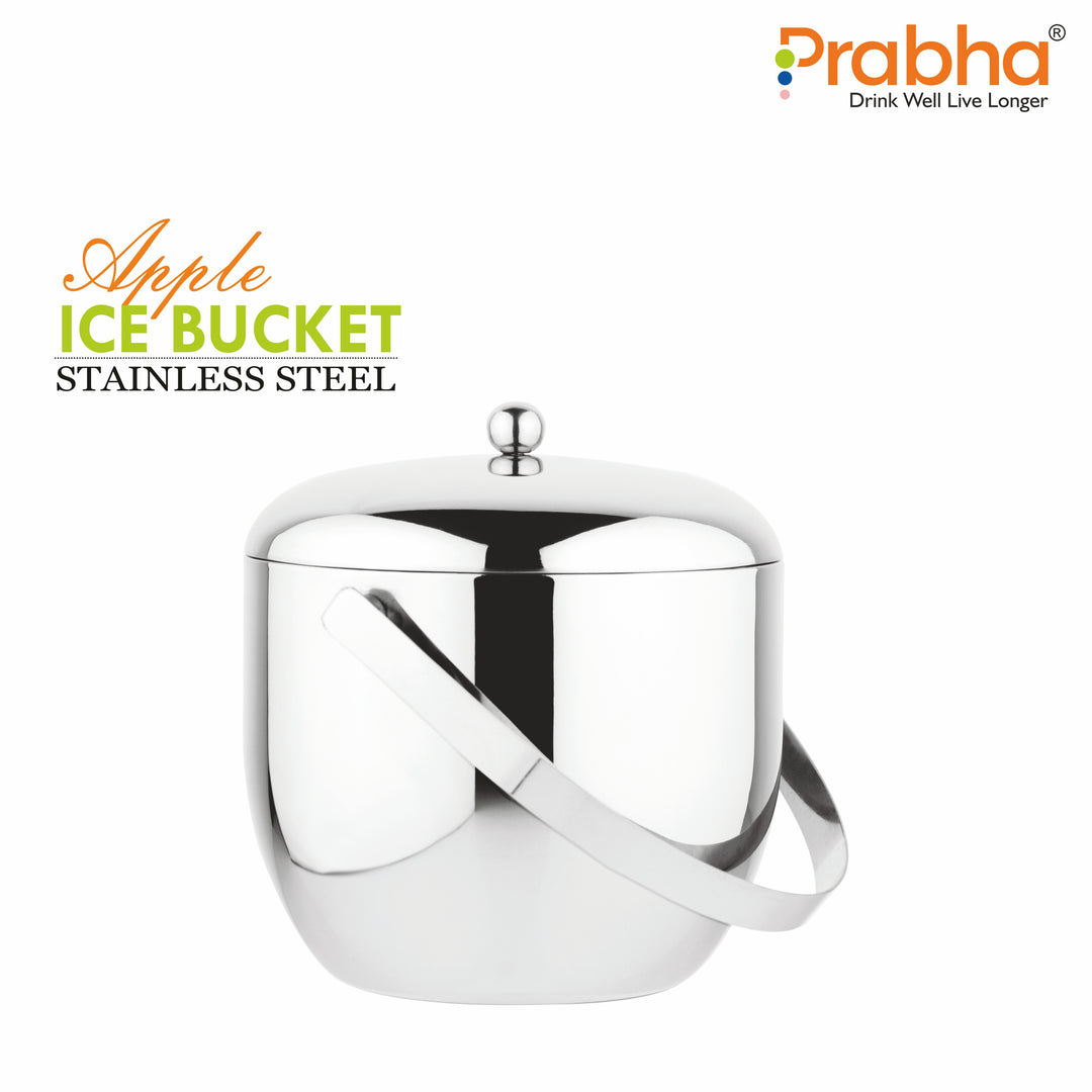 Stainless Steel Apple Ice Bucket with Lid - 1.5 litre
