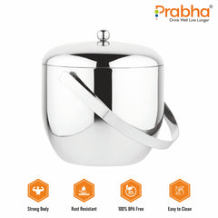 Stainless Steel Apple Ice Bucket with Lid - 1.5 litre