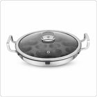 Amber Tri-ply Stainless Steel Stick-Resistant Paniyarakal With 14 Pits 26cm