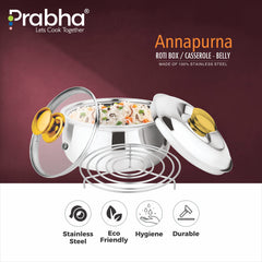Annapurna Casserole Belly With Steel & Glass Lid