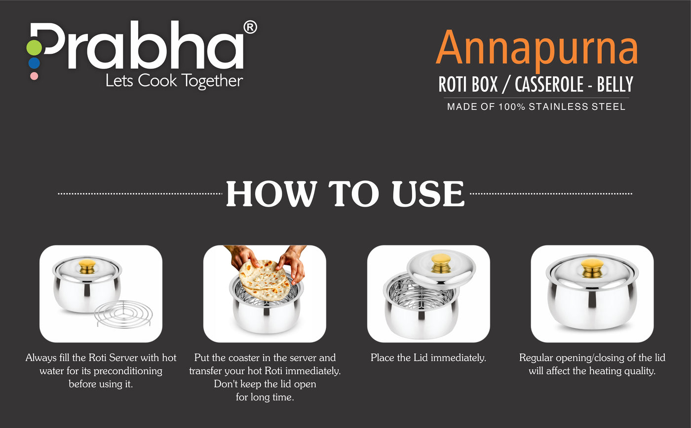 Annapurna Casserole Belly With Steel & Glass Lid
