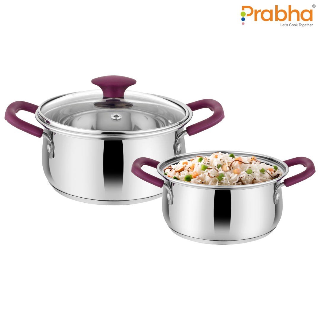 Apple Handi With Glass Lid - 2 Pcs Set