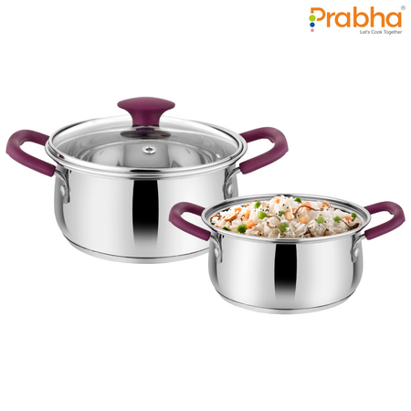 Buy Plain Apple Handi With Steel Lid Set Online Prabhasteel