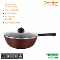 Astrid Nonstick Deep Wok With Glass Lid