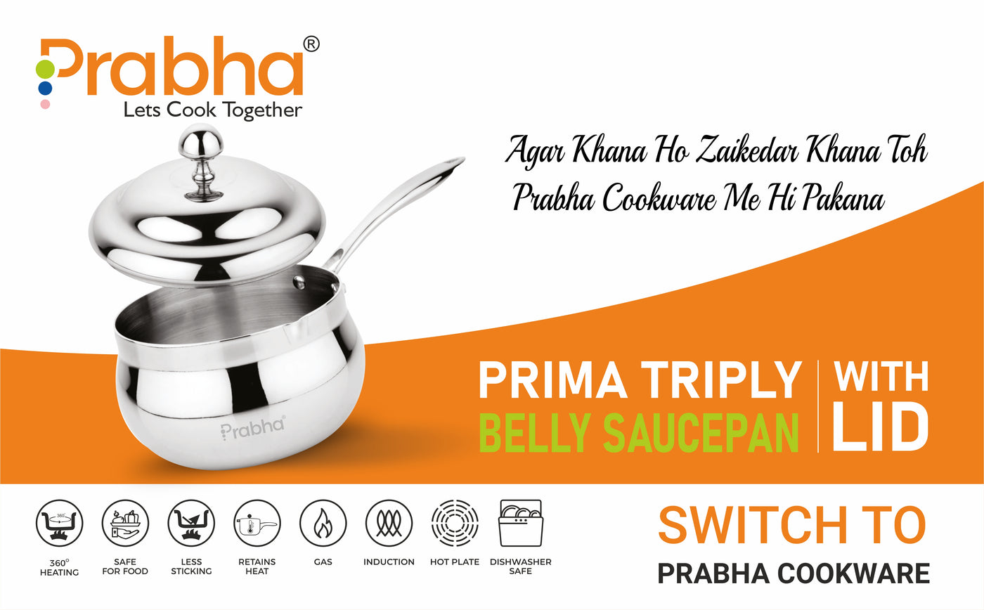 Triply Belly Saucepan With Lid