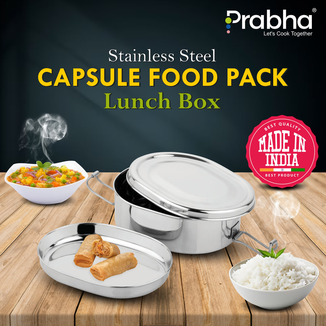 Stainless Steel Capsule Food Pack Lunch Box