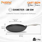 Black Eisen Cast Iron Dosa Tawa With Steel Handel