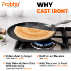 Black Eisen Cast Iron Dosa Tawa With Steel Handel