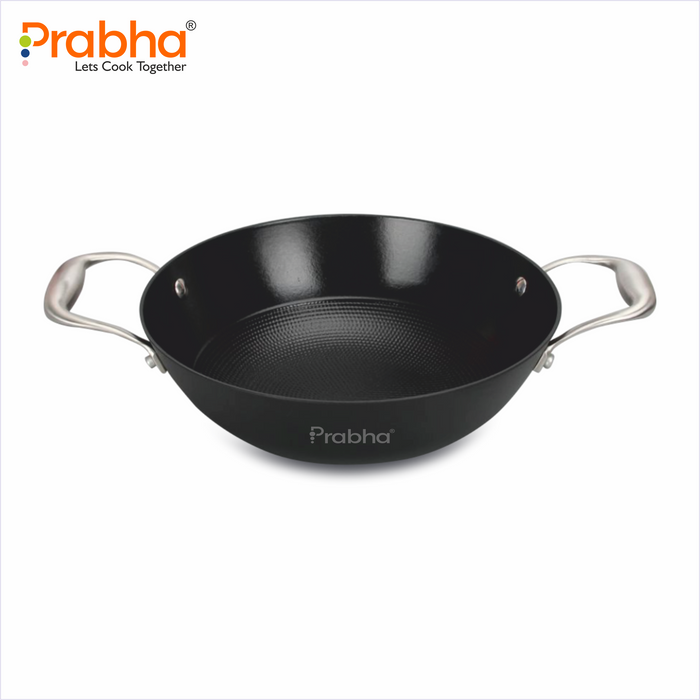 Black Eisen Cast Iron Kadhai With Steel Handel