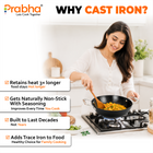 Black Eisen Cast Iron Kadhai With Steel Handel