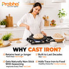 Black Eisen Cast Iron Roti Tawa With Steel Handel