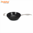 Black Eisen Cast Iron  Wok With Steel Handel