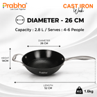 Black Eisen Cast Iron  Wok With Steel Handel