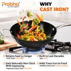 Black Eisen Cast Iron  Wok With Steel Handel
