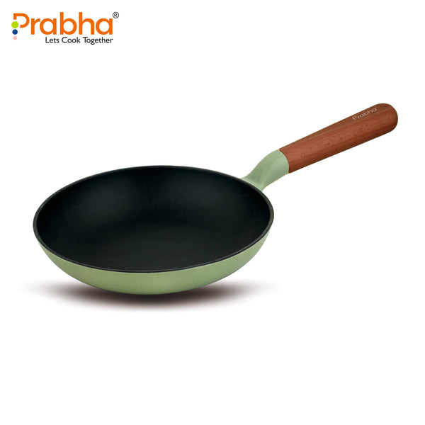 Castella Light Cast Iron 20cm Frypan - Induction Bottom, Pea Green