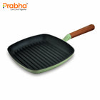 Castella Light Cast Iron 24m Square Grill Pan- Induction Bottom, Pea Green