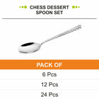 Stainless Steel Chess Dessert Spoon Set - Easy to Use, Dishwasher Safe