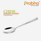 Stainless Steel Chess Dessert Spoon Set - Easy to Use, Dishwasher Safe