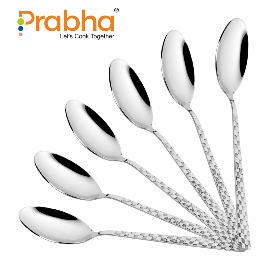 Stainless Steel Chess Dessert Spoon Set - Easy to Use, Dishwasher Safe