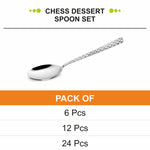 गैलरी व्यूवर में इमेज लोड करें, Stainless Steel Chess Dessert Spoon Set - Easy to Use, Dishwasher Safe
