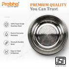 Prabha 30cm Stainless Steel Colander with Handle | Multipurpose Kitchen Strainer for Rice, Fruits & Vegetables