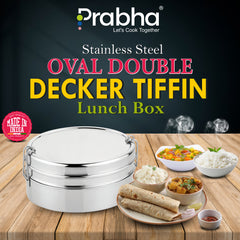 Oval Double Decker Lunch Box - Prabha