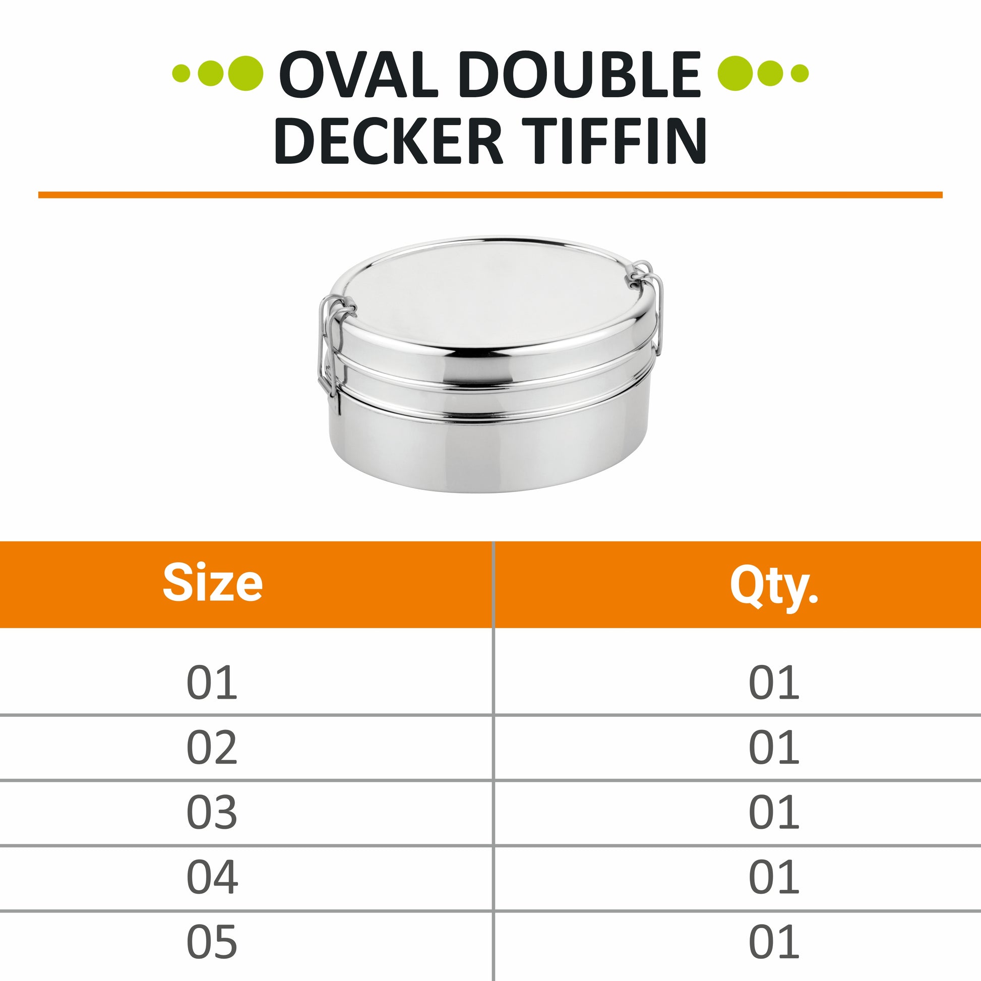 Oval Double Decker Lunch Box - Prabha