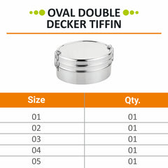 Oval Double Decker Lunch Box - Prabha