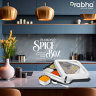 Stainless Steel Diamond Sqaure, Spice & Dry Fruits Container With See Through Glass Lid - Prabha
