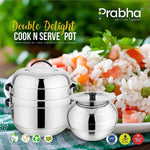 गैलरी व्यूवर में इमेज लोड करें, Double Delight Cook N Serve Pot - Thermal Rice Cooker