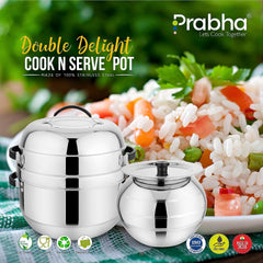Double Delight Cook N Serve Pot - Thermal Rice Cooker