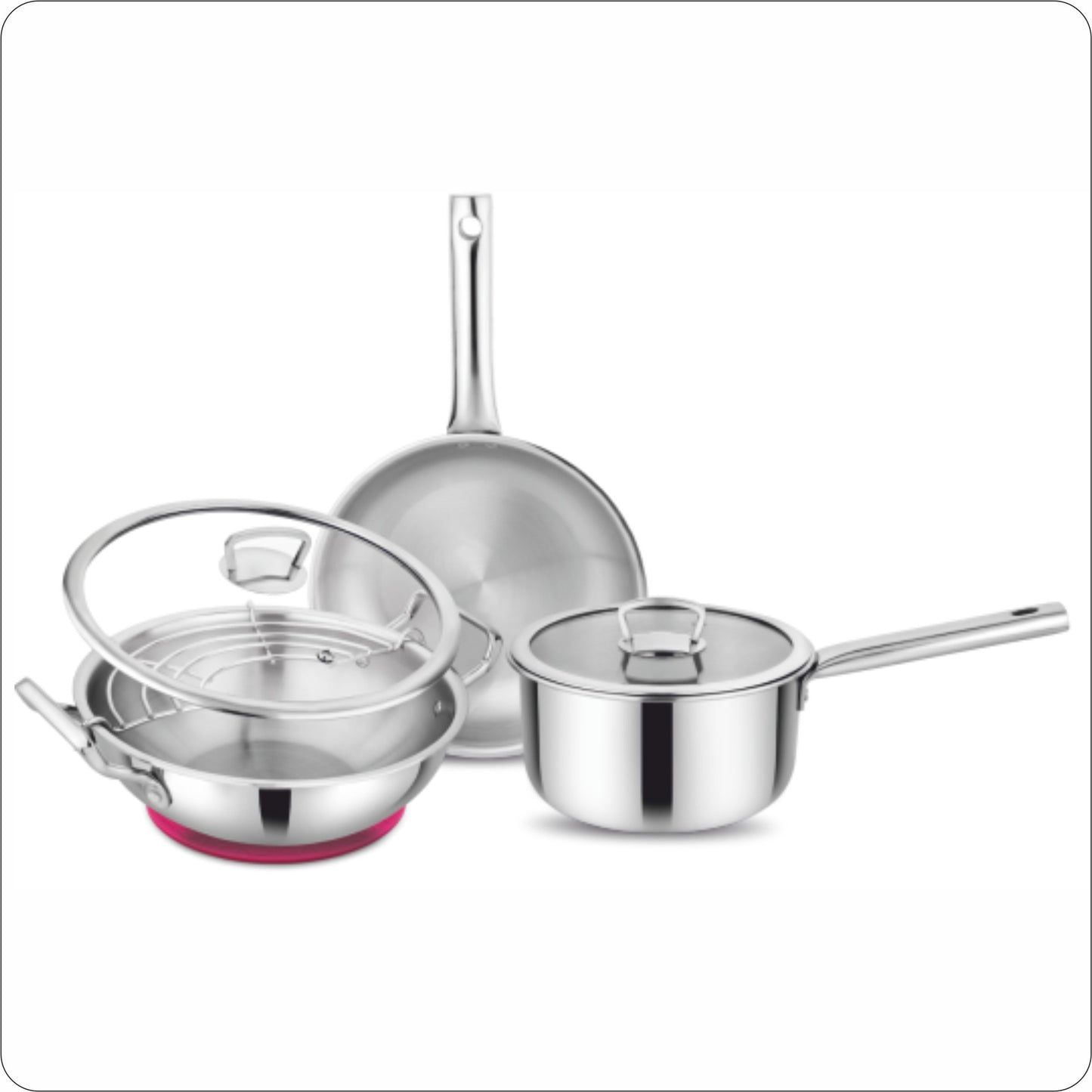 Elante Tri-Ply Stainless Steel Cookware Set